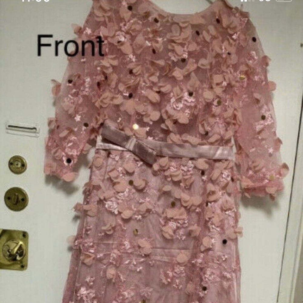 PINK GOWN WITH FLOWERS/SEQUINS